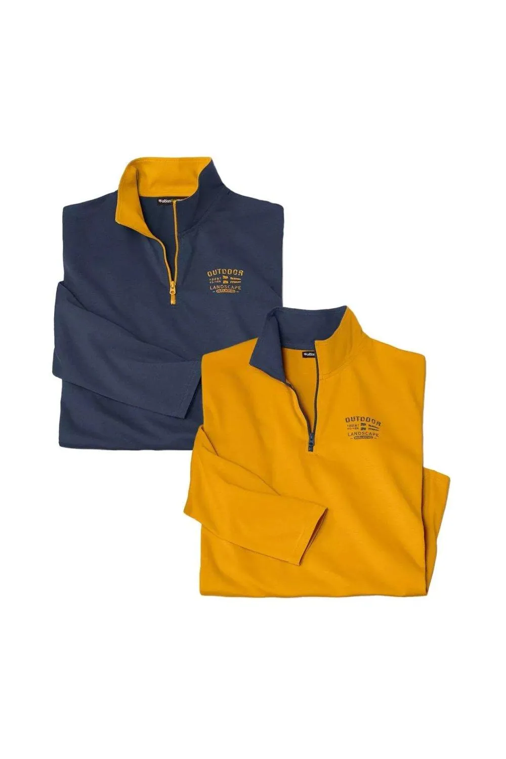 

Флисовая толстовка Zip Neck Top Pack of 2 Atlas for Men, темно-синий