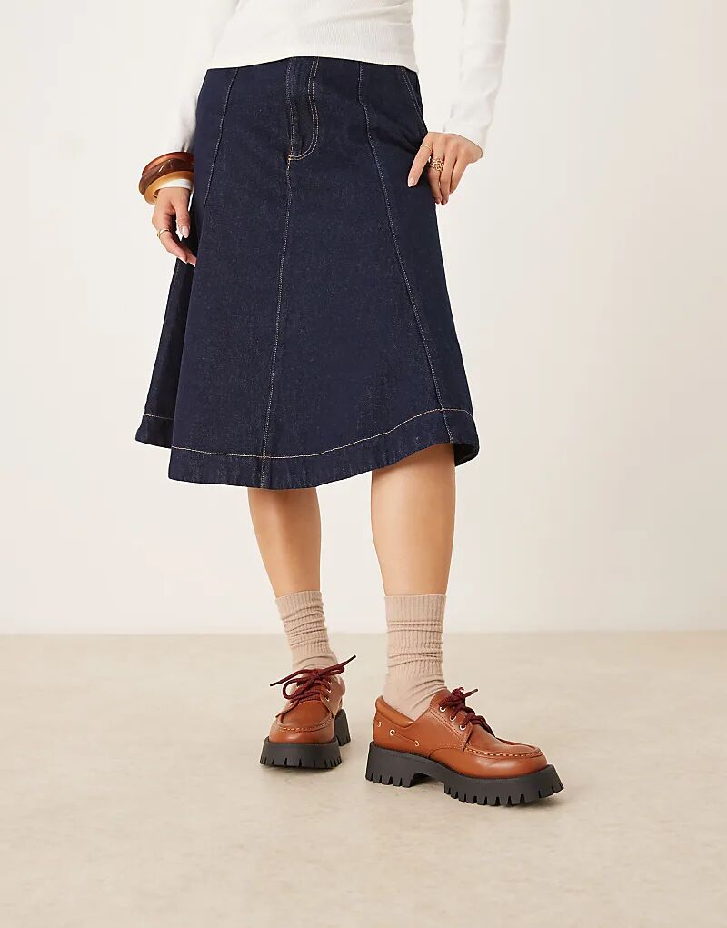 Массивные туфли-лодочки Monsoon на шнуровке ASOS DESIGN светло-коричневого цвета — фото 2