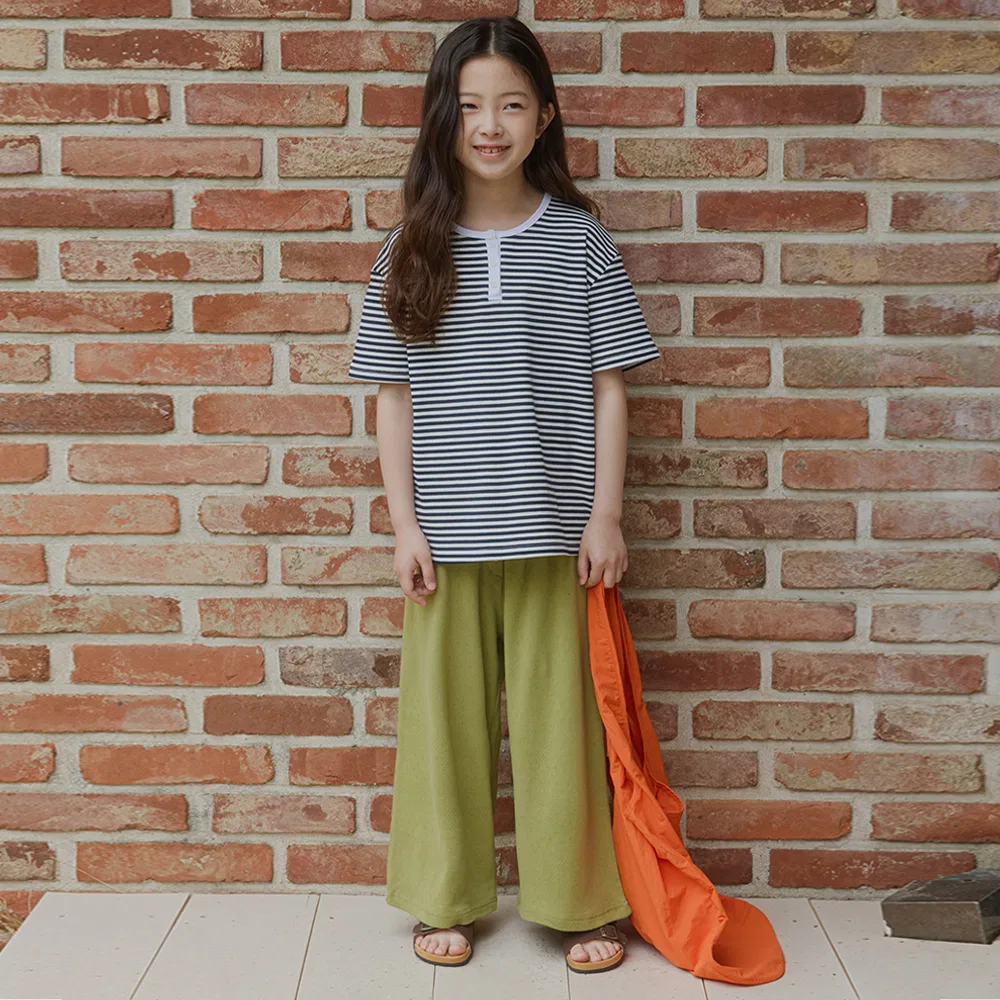 Детская футболка Loe Henley в полоску тёмно-синяя от Wednesdayoasis Kids