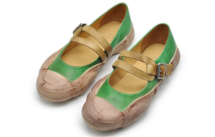 Туфли женские повседневные Women's Casual Shoes Women's Low-Top Green Artmu — фото 4