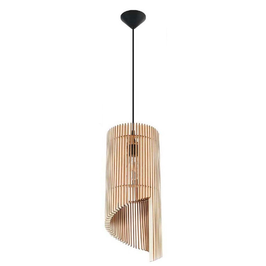 

Подвесной светильник, дерево, ламели, открытый абажур, В 100 см etc-shop, коричневый