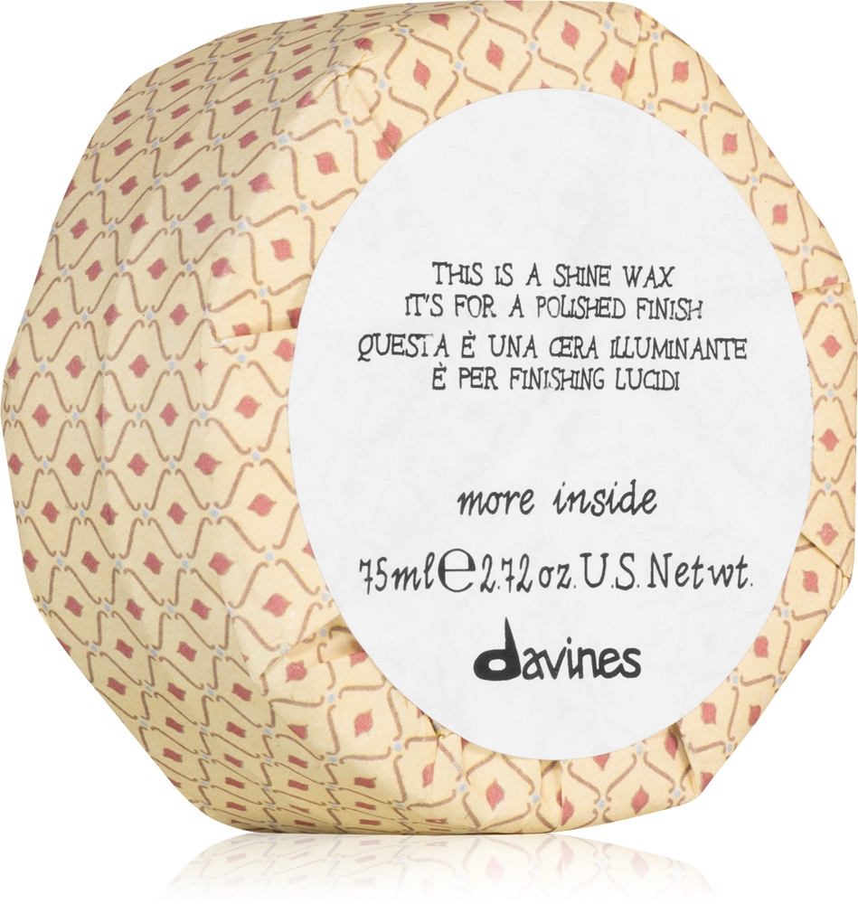 

Воск для укладки волос More Inside Shine Wax для блеска и мягкости волос Davines, 75 мл
