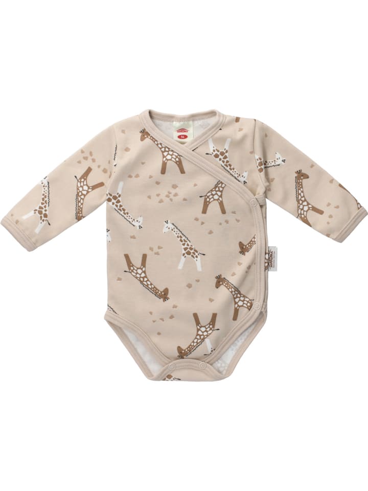 

Makoma Боди с длинными рукавами и принтом жирафа, бежевого цвета