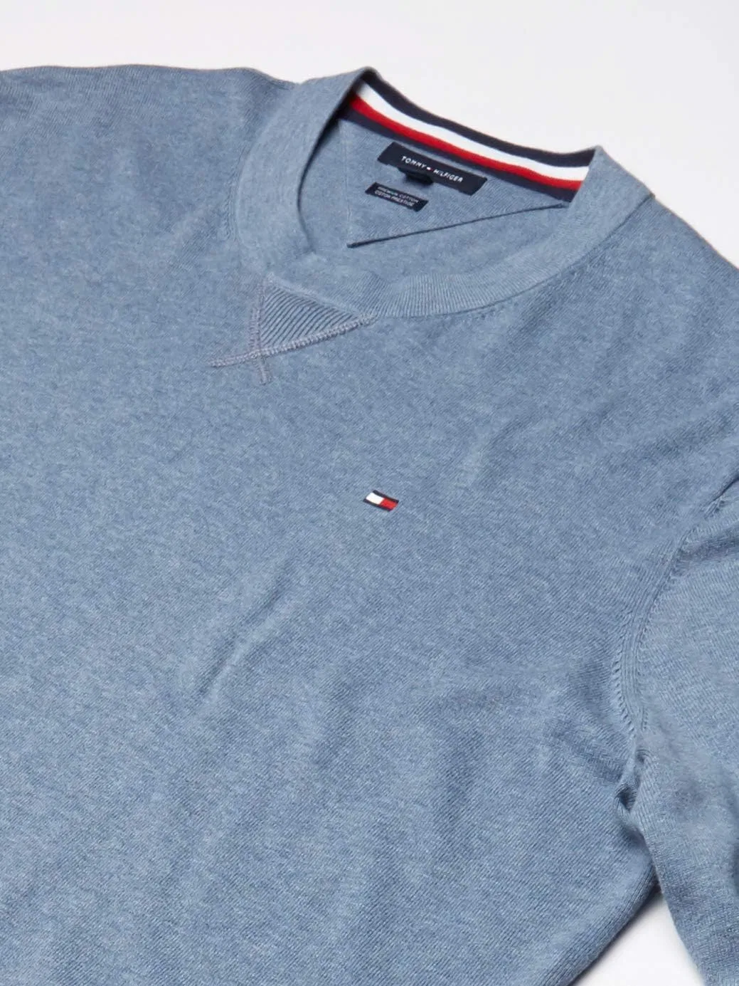 Свитер Tommy Hilfiger для мужчин Big and Tall Signature Solid Crewneck, синий — фото 2