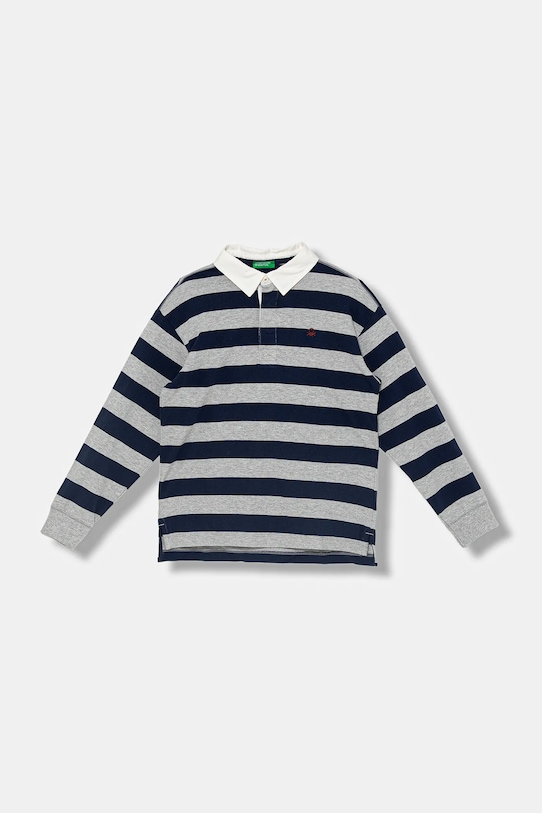 

Детское хлопковое поло United Colors Of Benetton, серый