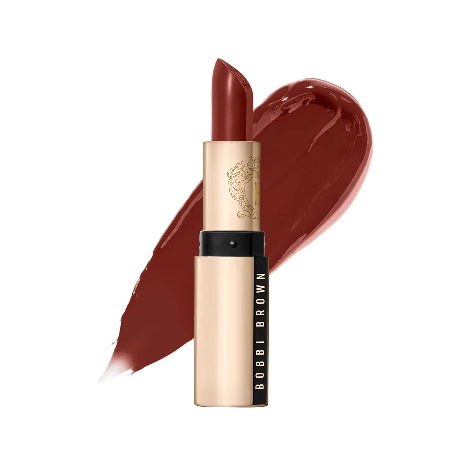 Помада Bobbi Brown Luxe | Яркая, ухаживающая за кожей помада для насыщенного сатинового финиша | Масло ромашки и воск из цветков жасмина, 0,12 унции, 16 Claret (Burnt red)