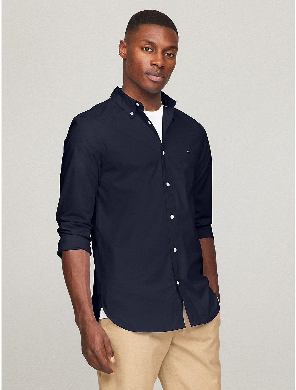 

Мужская рубашка Tommy Hilfiger THFlex Slim Fit Poplin, темно-синий