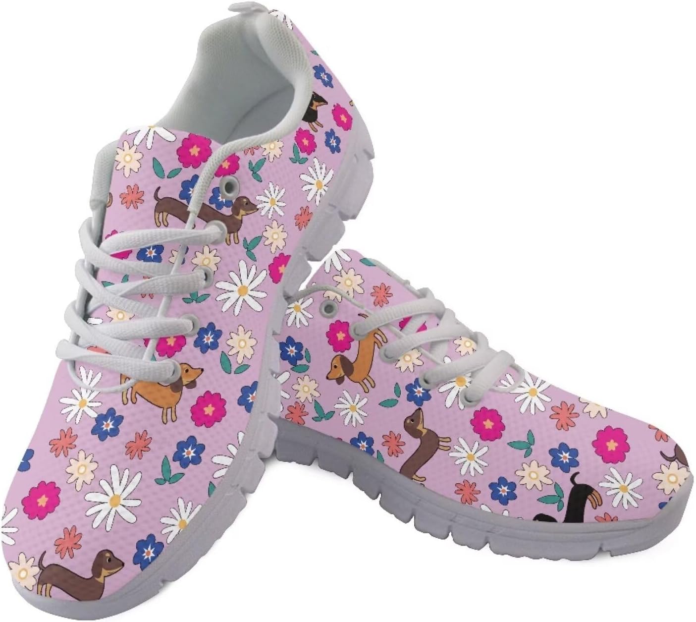 

Мужские спортивные кроссовки AmzPrint без шнурков для походов и прогулок, Dachshund & Daisy