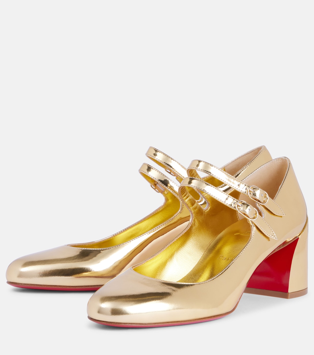 Туфли Mary Jane из зерненой кожи Miss Jane Christian Louboutin, золотой — фото 4