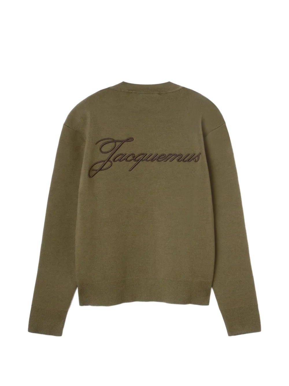 Свитер из пике с вышитым логотипом Jacquemus, зеленый — фото 2