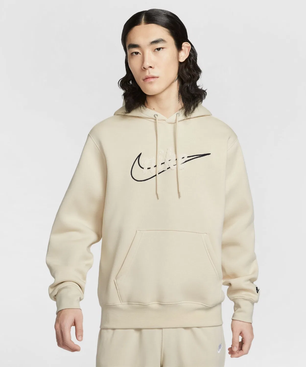 Толстовка Nike Sportswear Club флисовая мужская, свободный крой, коричневая