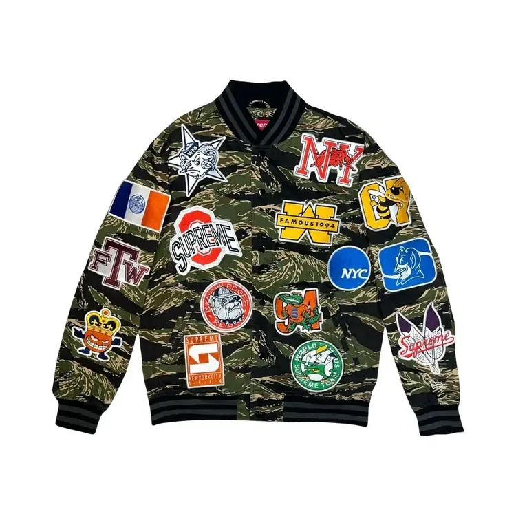 Куртка Supreme NCAA Varsity Jacket в камуфляжной расцветке