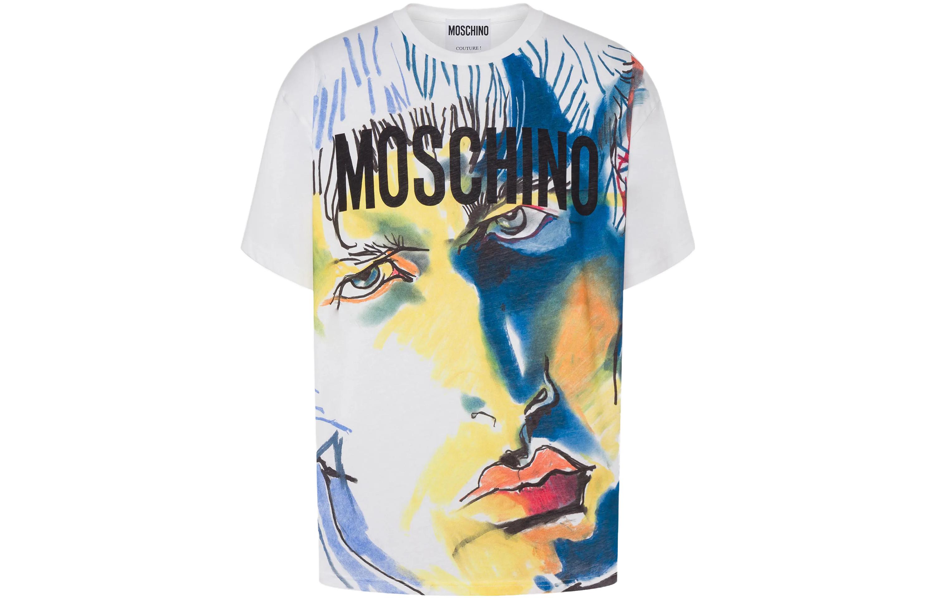 

MOSCHINO Футболка мужская белая, Белый, MOSCHINO Футболка мужская белая