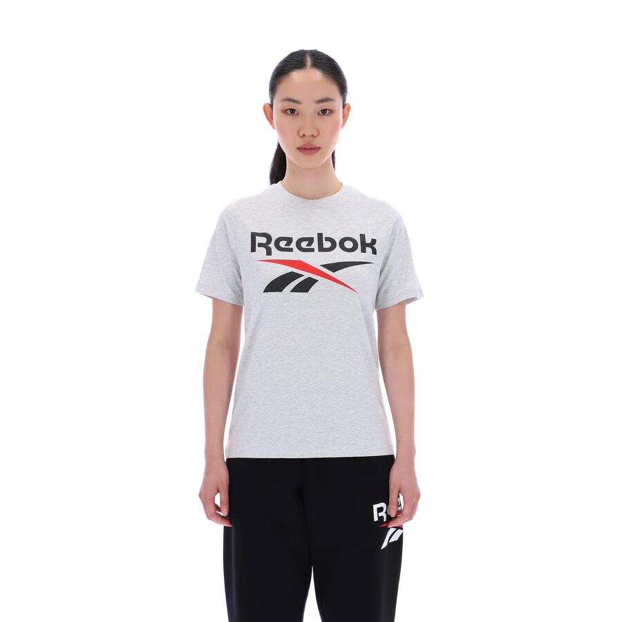

Футболка Reebok женская, хлопок, серая