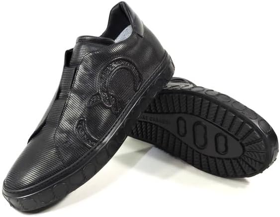 Мужские летние кроссовки Casadei из черной кожи для комфорта и стиля — фото 4