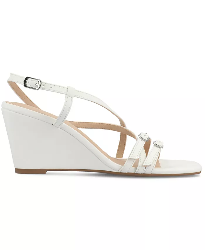 Женские босоножки Clinne Strappy Wedge Journee Collection, белый — фото 2