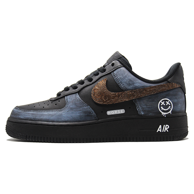 

Air Force 1 Graffiti Battle Damage, Chinese Style, Warrior, Street Coverage Low Top Skateboard Shoes Unisex Nike, черный