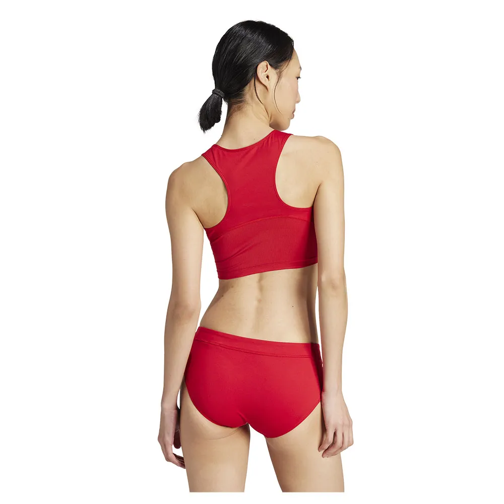Спортивный топ adidas Adizero Essentials Crop, красный — фото 2