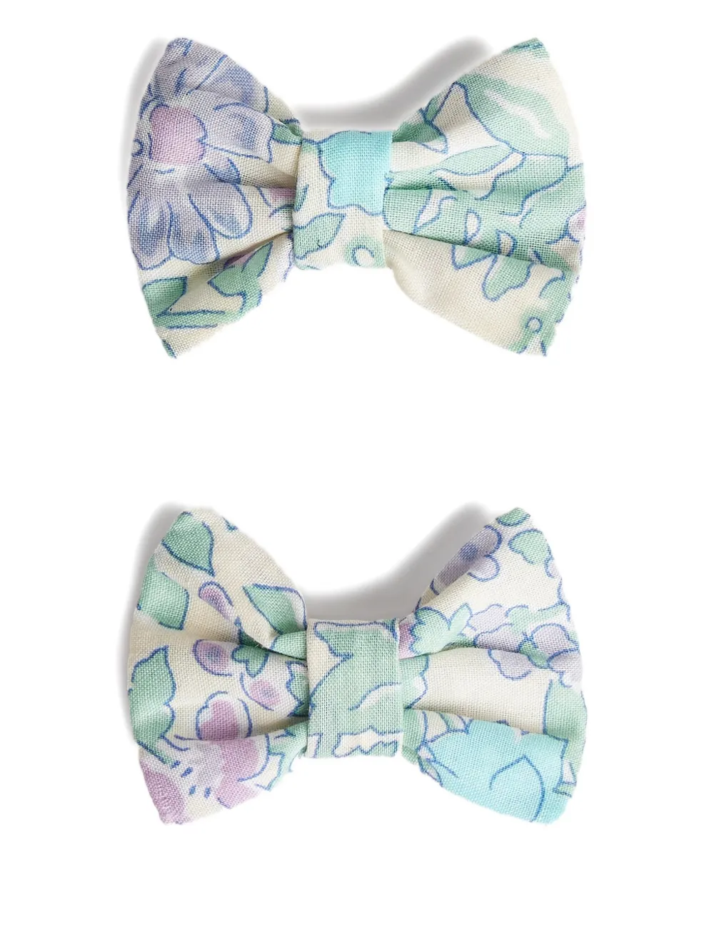 

Заколка для волос с бантом и цветочным принтом (набор из двух штук) Bonpoint, синий