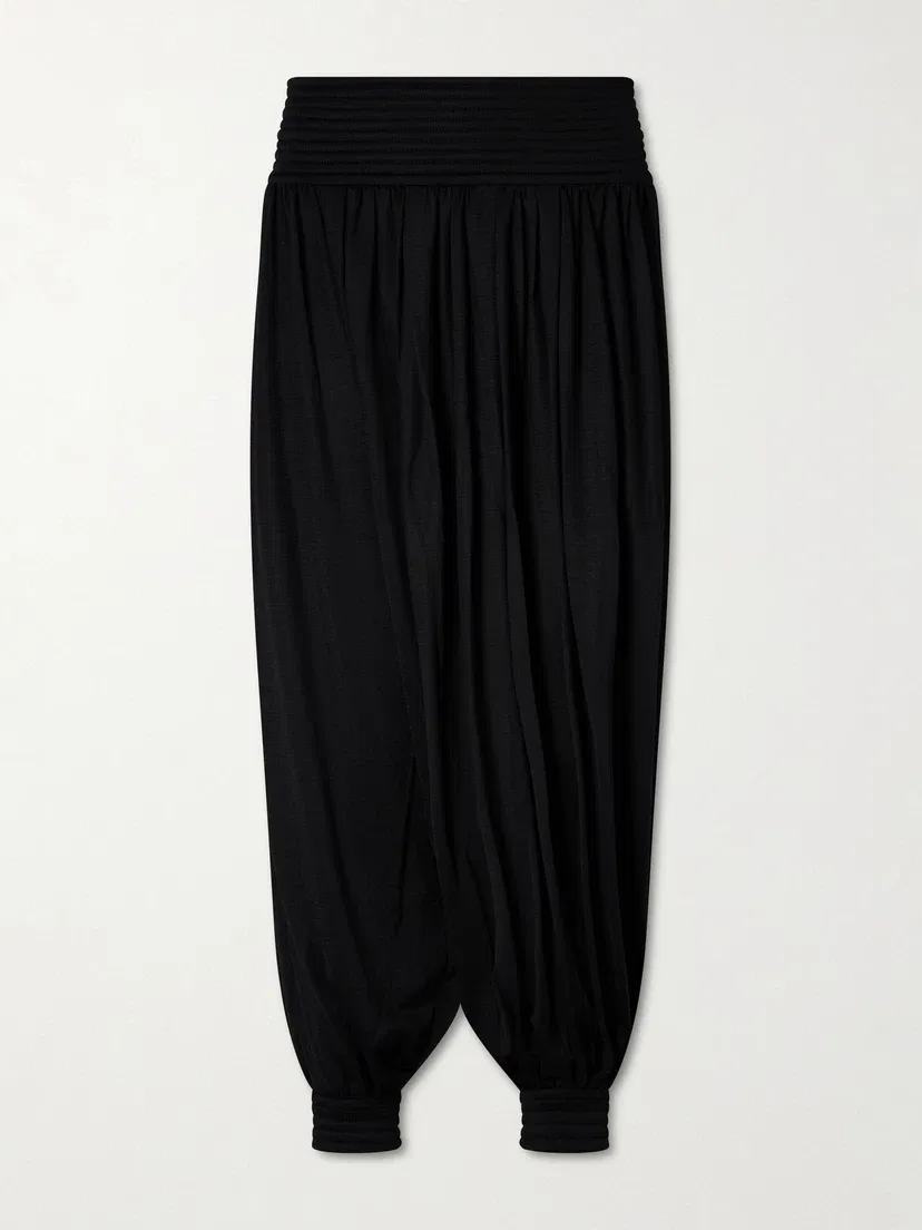 Зауженные брюки из шерстяной смеси Alaïa, черный