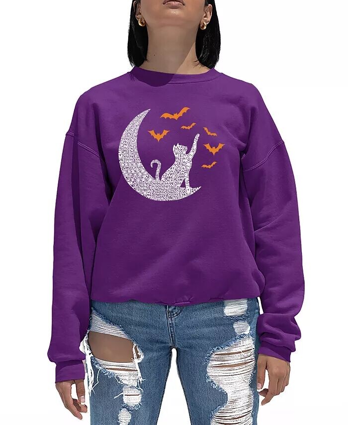 

Женская толстовка с круглым вырезом и надписью «Lunar Bats Word Art» LA Pop Art, фиолетовый