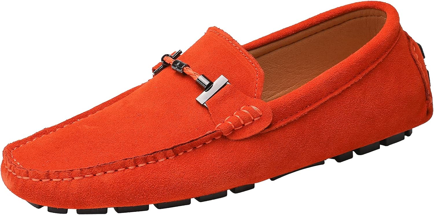 

Мужские лоферы из замши на плоской подошве, слипоны, повседневные мокасины Yldsgs, оранжевый