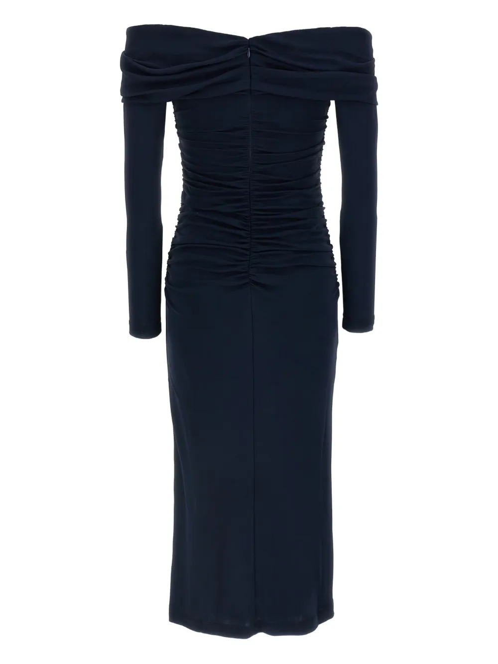 

Платье миди с открытыми плечами Carolina Herrera, синий