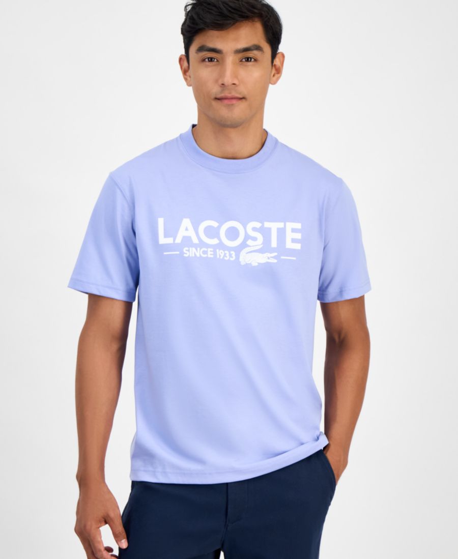 

Мужская классическая футболка с логотипом и графическим рисунком Lacoste, Delphinium