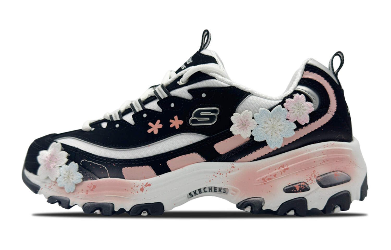 

Кроссовки Skechers Chunky Sneakers Women's Low-top Black/Pink, черный/розовый