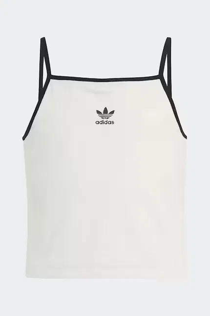Топ детский из эластичного хлопка Adidas Originals, белый — фото 2
