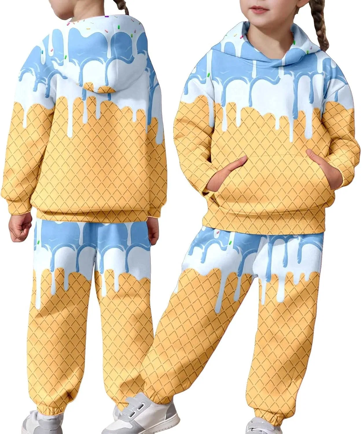 Детский спортивный костюм Ice Cream Drip, бренд Generic, цвет 11-blue — фото 2
