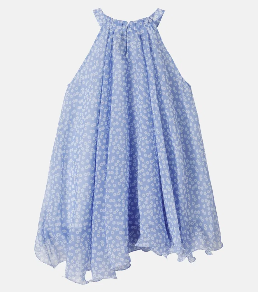 Платье с цветочным принтом Stella McCartney Kids, синий — фото 3