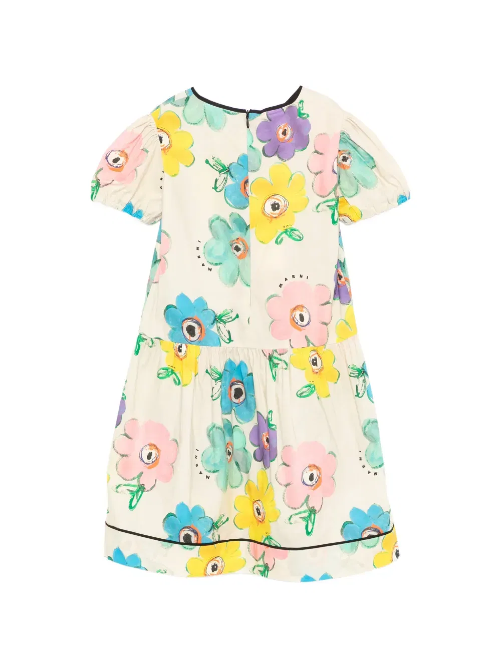 Платье с цветочным принтом Marni Kids, нейтральный — фото 2