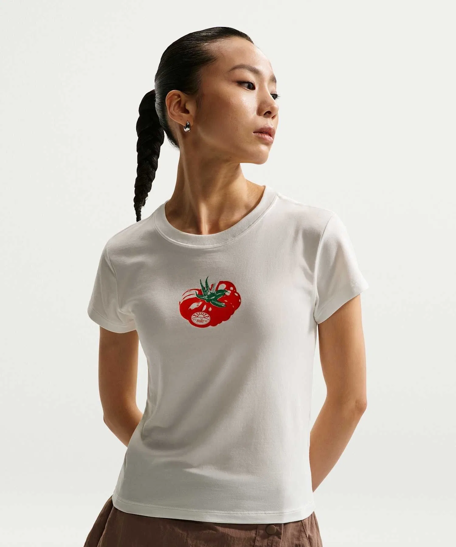 Женская укороченная футболка NIKE Sportswear Chill Knit слим-крой, Sail (бежевый)