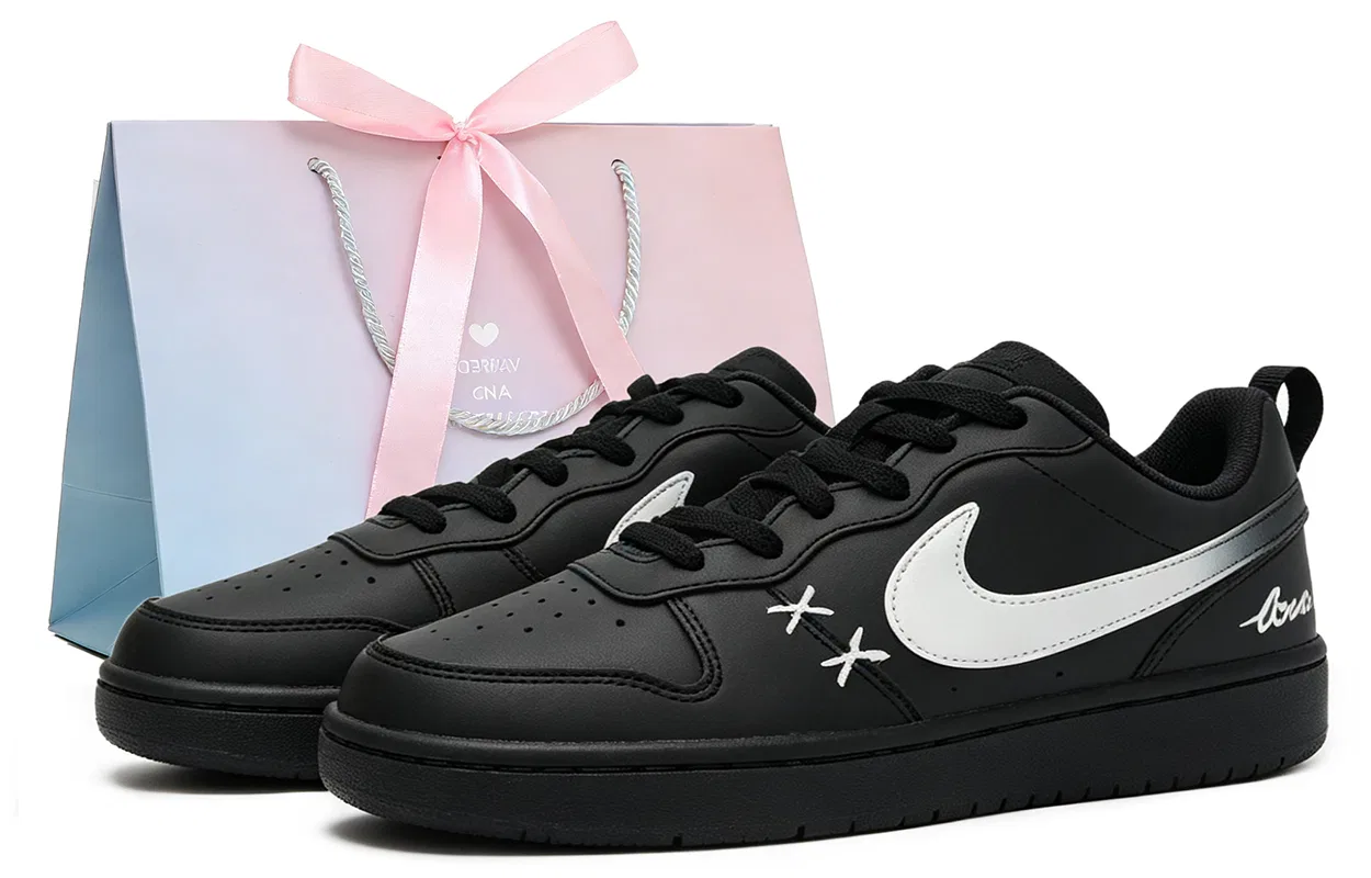 Кроссовки для скейтбординга Nike Court Borough Kids Black White