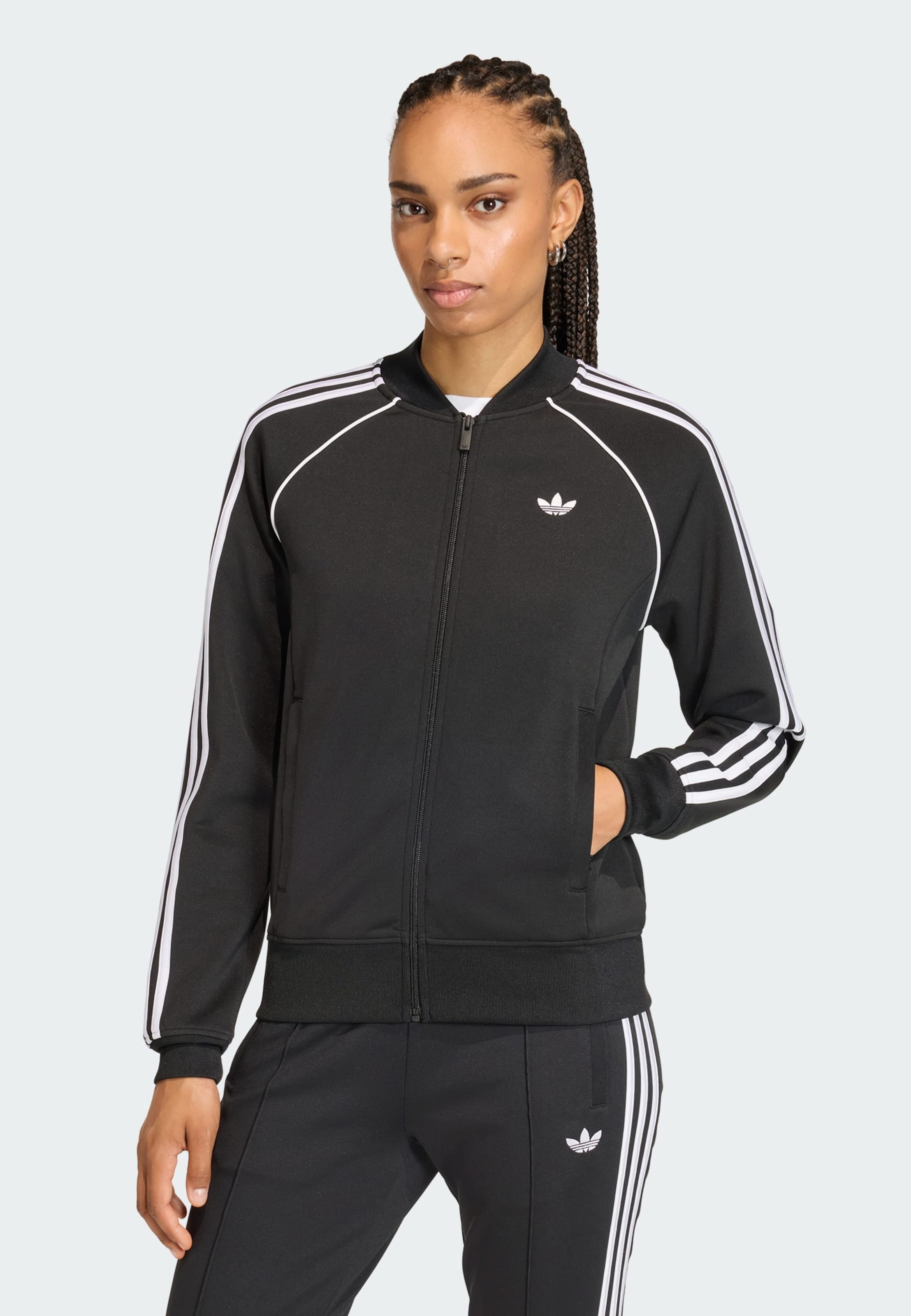 Adidas Originals Толстовка с молнией 'Classic' в черном цвете — фото 2