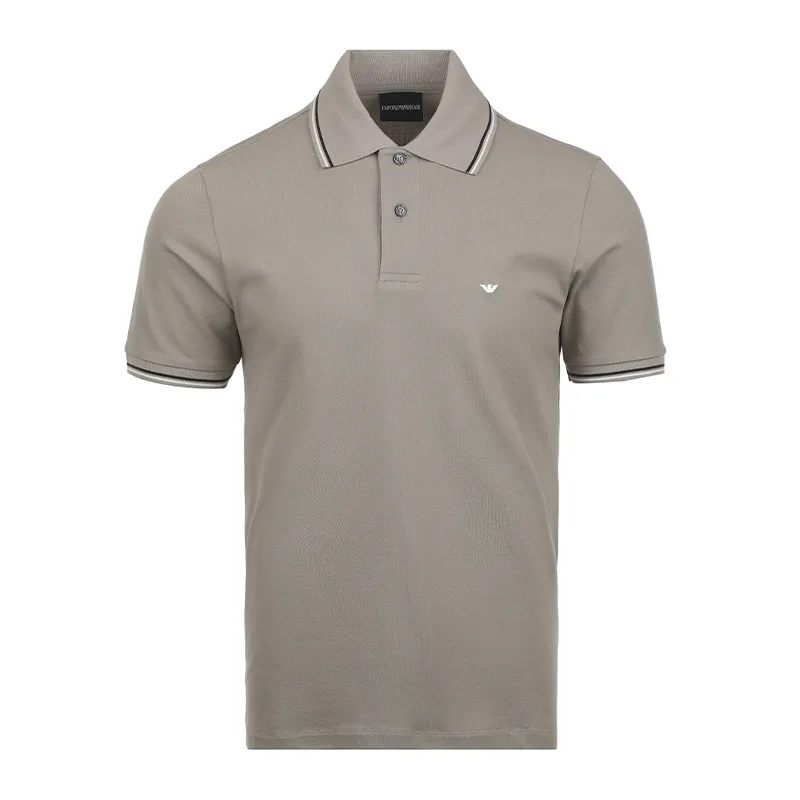 EMPORIO ARMANI SS26 Короткий рукав Поло Мужское Светло-серое