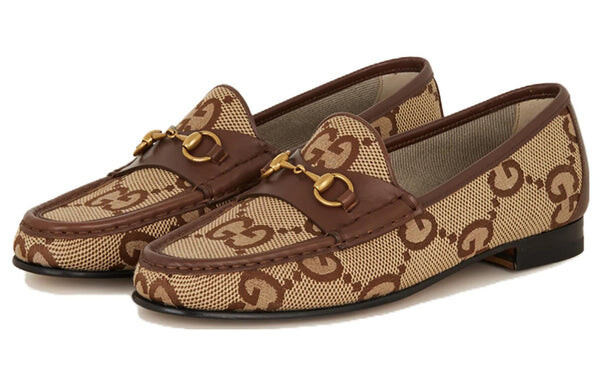 Кроссовки 1953 loafer with horsebit 'camel ebony' Gucci, коричневый — фото 2