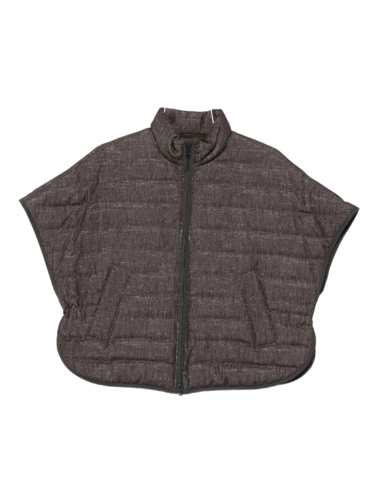

Стеганая куртка Brunello Cucinelli с застежкой-молнией спереди, коричневый