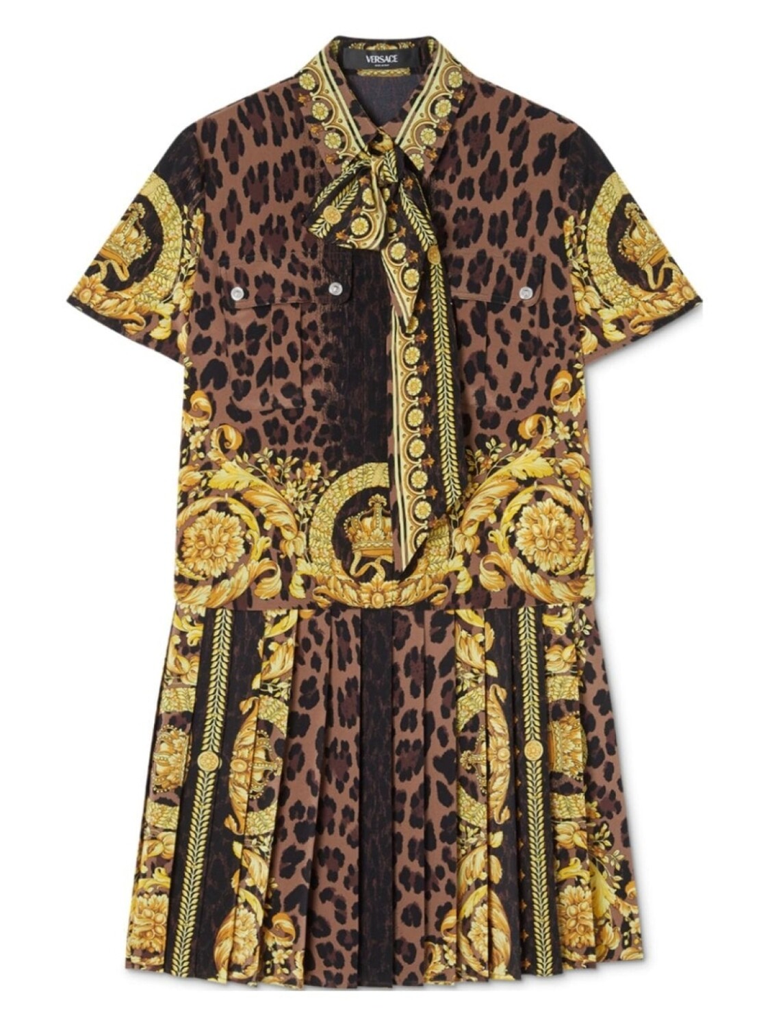 

Мини-платье Lavallière с принтом Versace Wild Barocco, коричневый