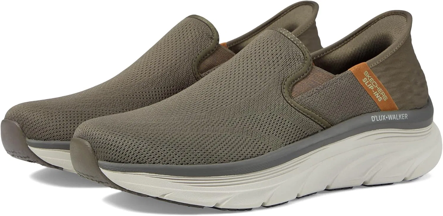 Мужские туфли Skechers D'lux Walker, белые с черным — фото 3