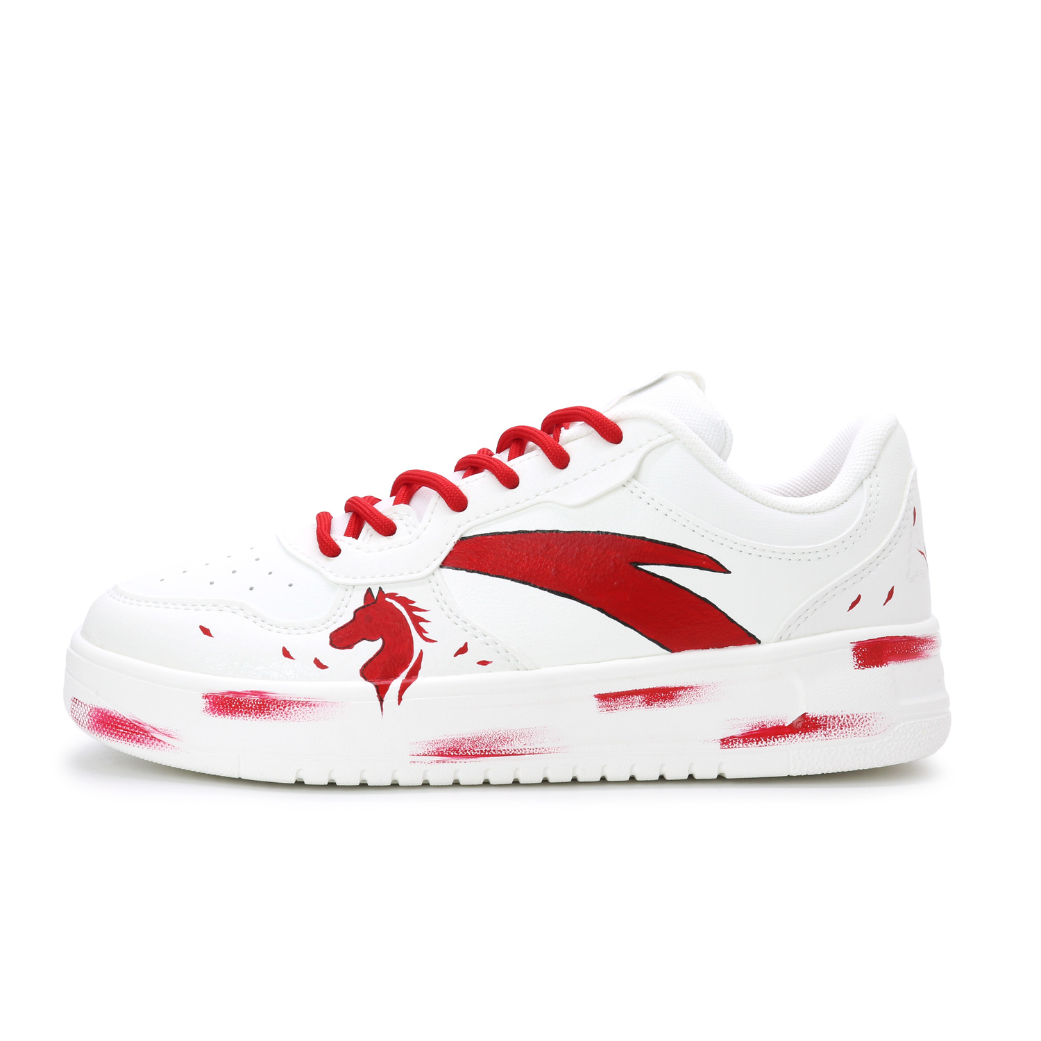 

ANTA Easy Red Horse, модный тренд, удобные и универсальные синтетические кожаные ручной росписью легкие низкие