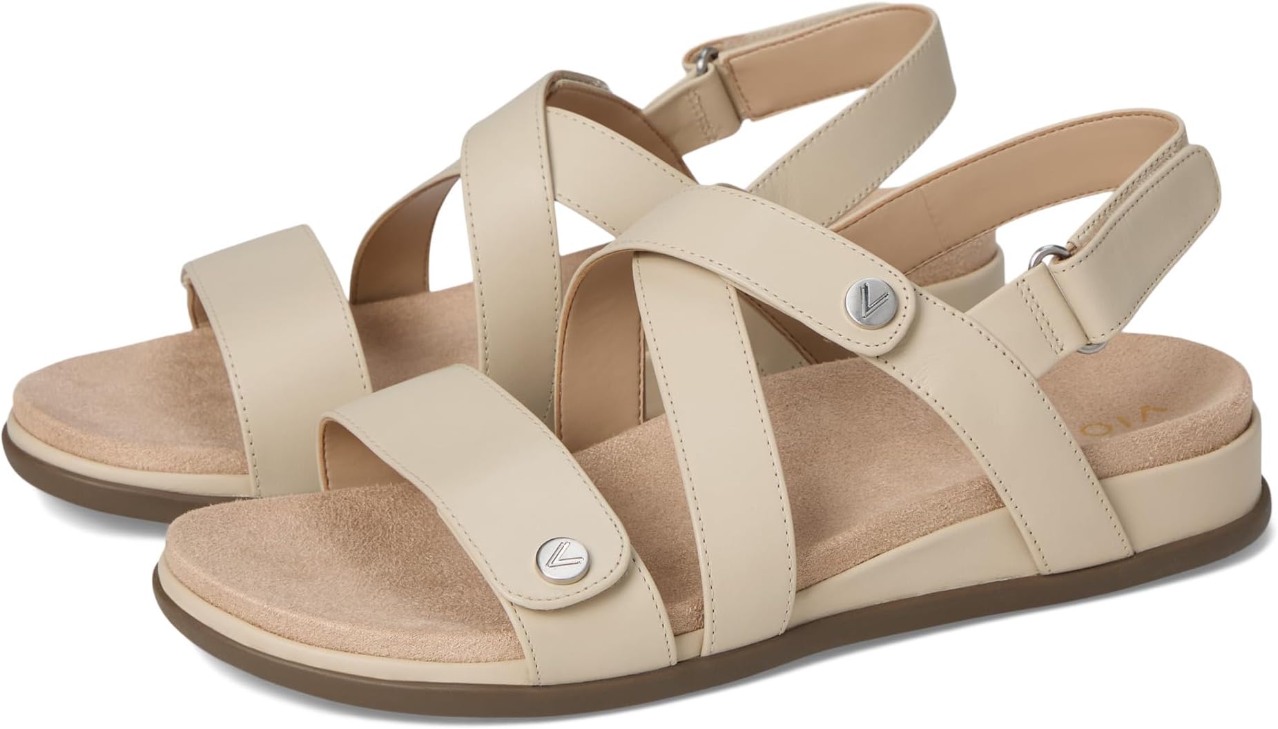 Сандалии VIONIC Cypress Strappy Sandals, цвет Parchment Beige Leather