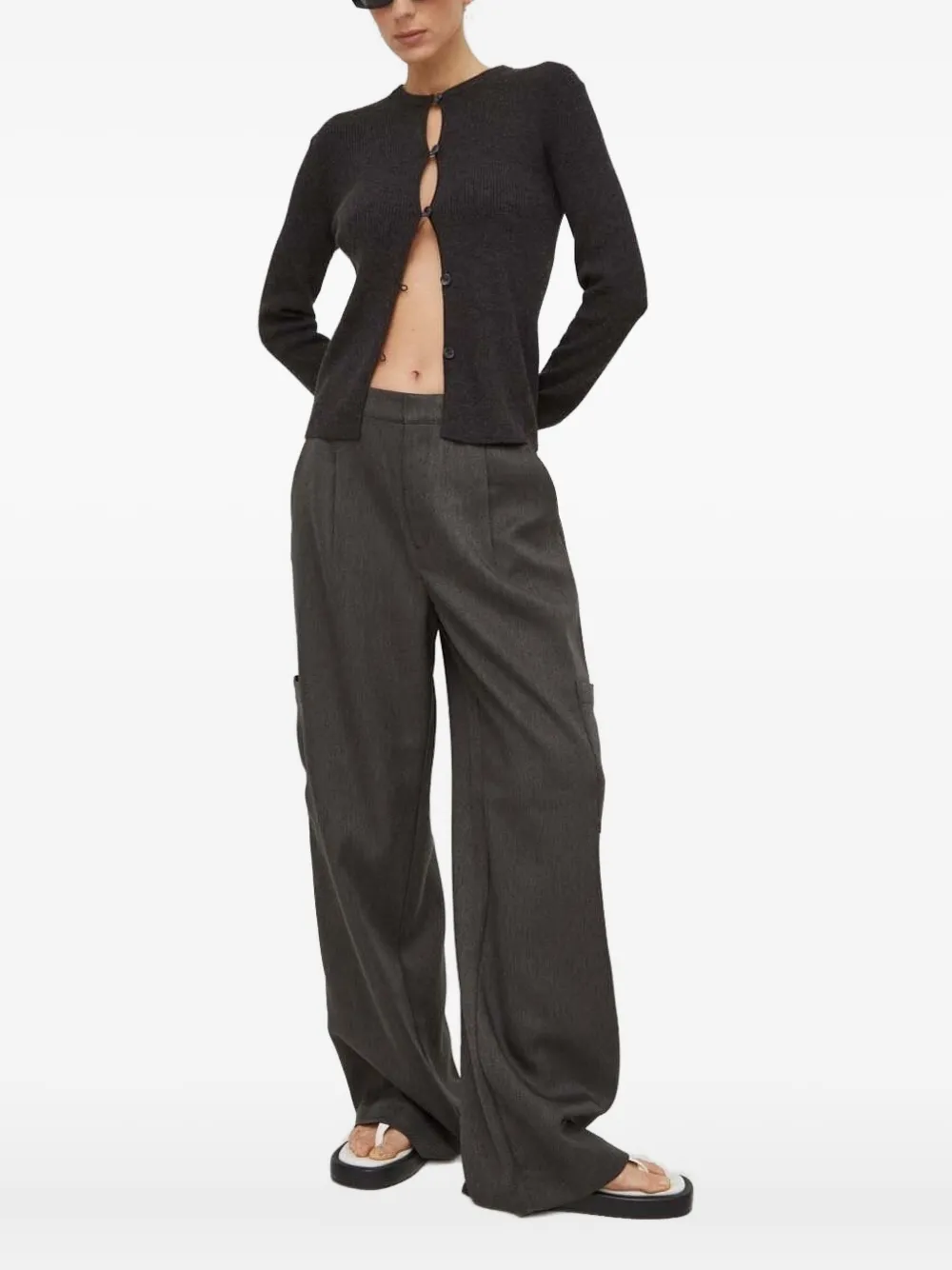 

Кардиган с пуговицами в рубчик lovechild, черный