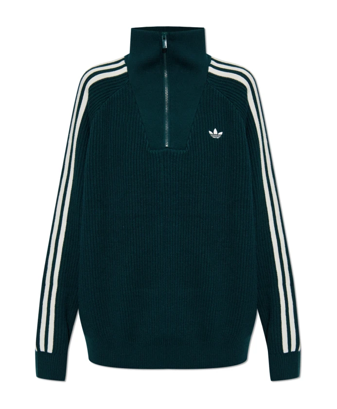 

Свитер с воротником на молнии Adidas Originals, зеленый