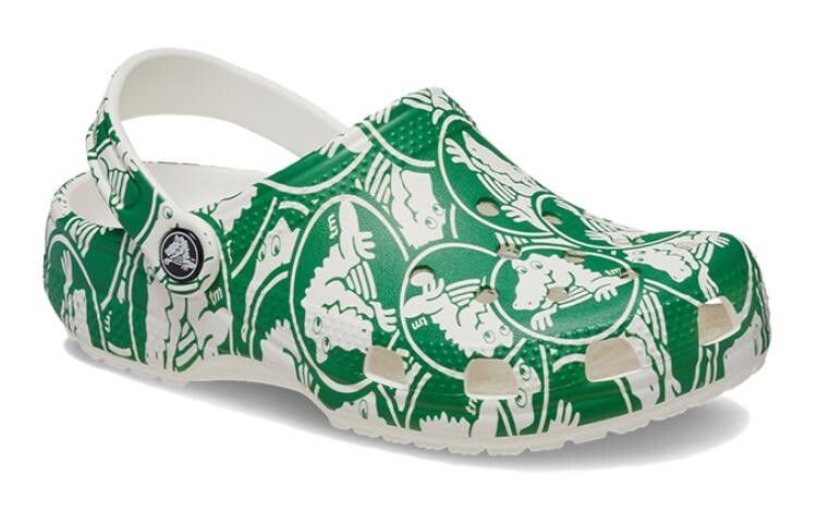Детские сандалии детские белые/зеленые Crocs, зеленый — фото 3