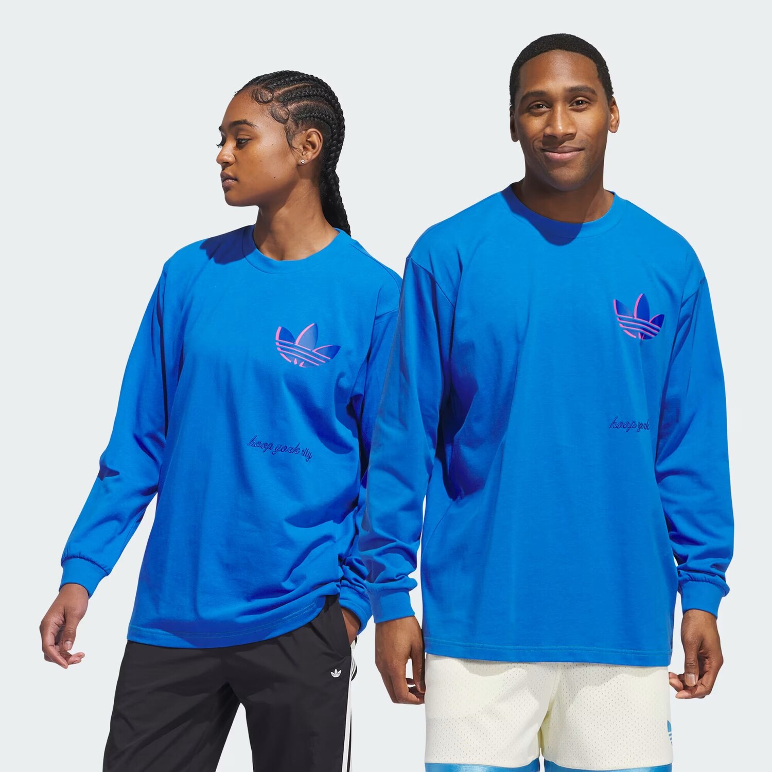 

Лонгслив York City с длинным рукавом (гендерно-нейтральный) Adidas, цвет Blue Burst