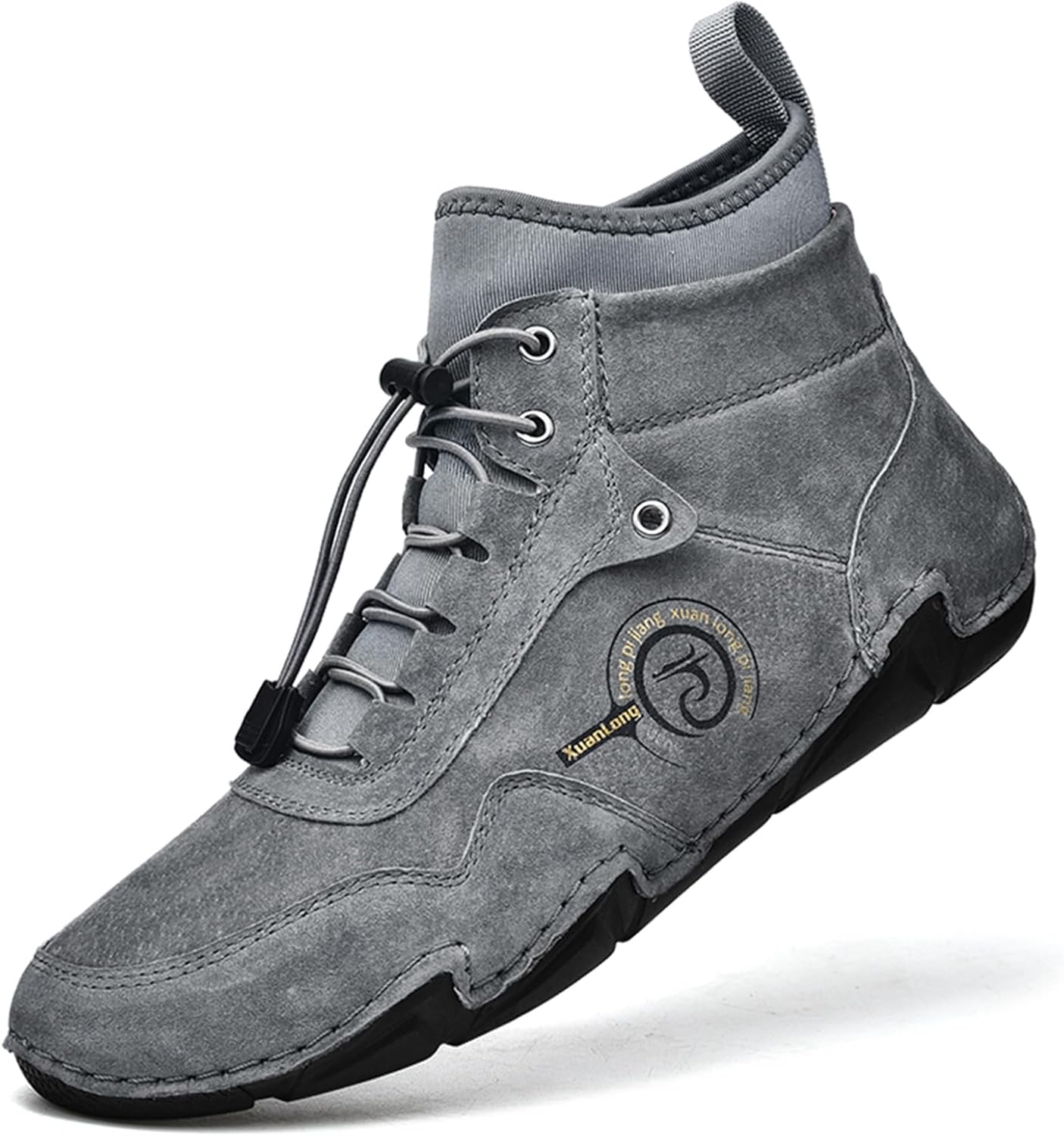 

Мужские замшевые повседневные ботинки Chukka от Lossarye, ручной работы, водонепроницаемые, с регулируемой посадкой, подошва против скольжения, высокие, удобные для прогулок, вождения и повседневной носки, серый