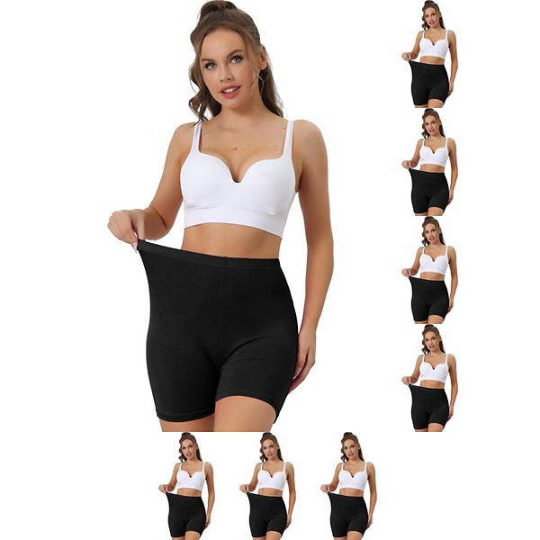 

8 пар женских трусов-шорт mid-thigh boxer с полным покрытием Inspire Chic, Black