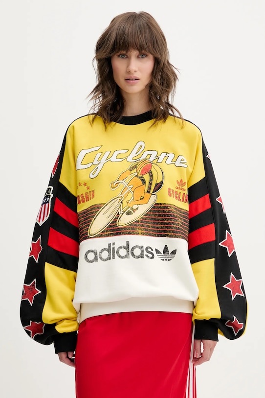 

Хлопковая толстовка Cycling Crew Adidas Originals, желтый